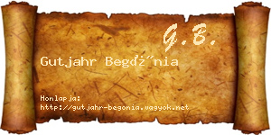 Gutjahr Begónia névjegykártya